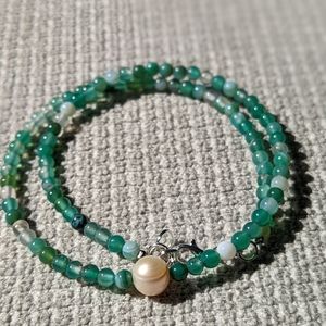 Sterling Silver Green Agate Choker